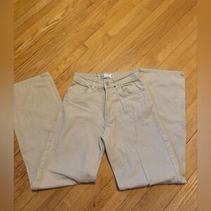 Beige wide leg jeans